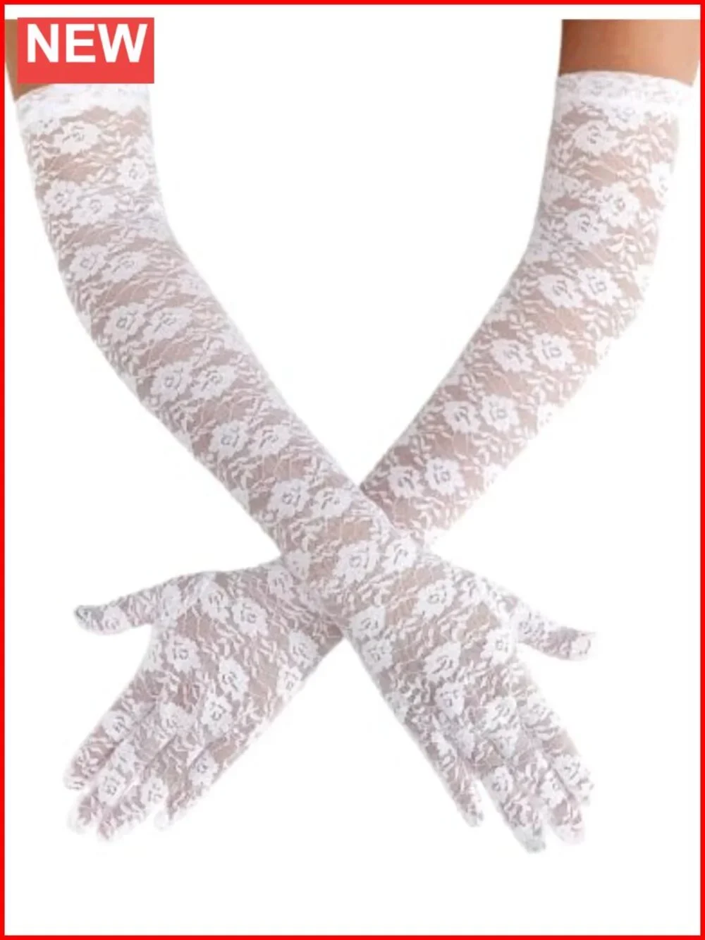 Long Lace Gloves for Formal Dress Opera Gloves Elbow Length Floral Lace